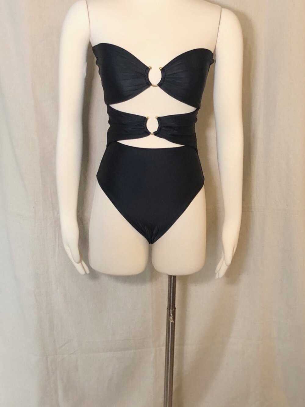 Jade Swim Black Cut Out Swimsuit S